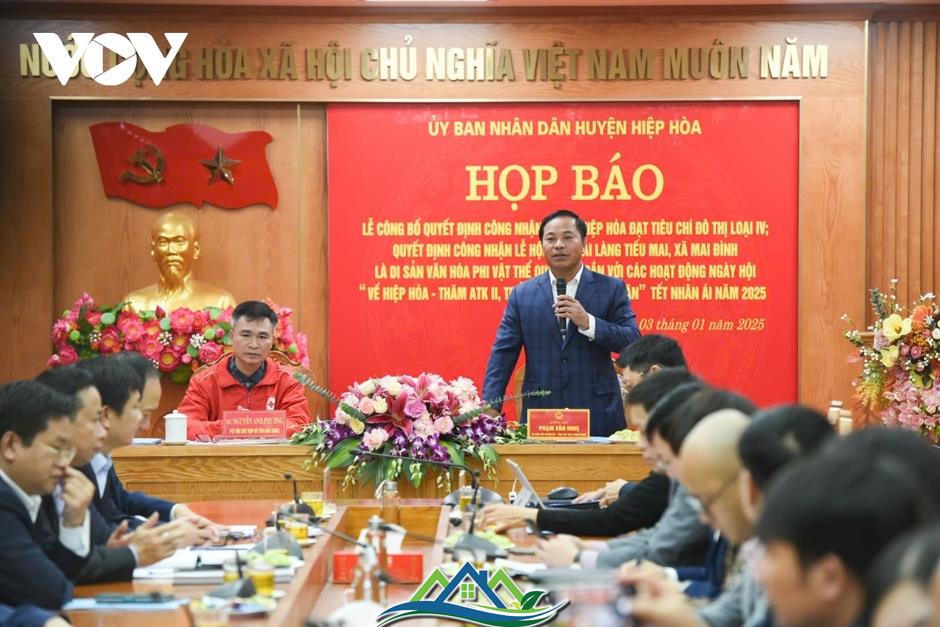 Bắc Giang công bố huyện Hiệp Hòa là đô thị loại IV