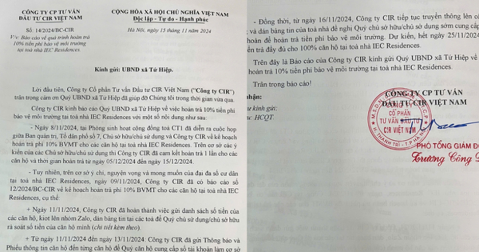 Buộc doanh nghiệp vận hành toà nhà tự tiện thu phí môi trường hoàn tiền cho cư dân