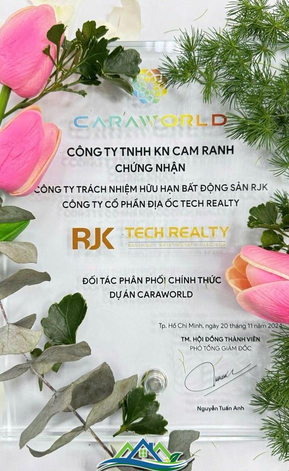 Địa ốc Tech Realty trở thành đối tác phân phối chiến lược dự án CaraWorld Cam Ranh Địa ốc Tech Realty trở thành đối tác phân phối chiến lược dự án CaraWorld Cam Ranh