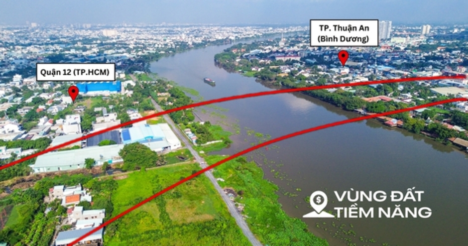 Khu vực sẽ xây 3 cây cầu nối Thành phố Hồ Chí Minh 
với thành phố đông dân nhất Bình Dương