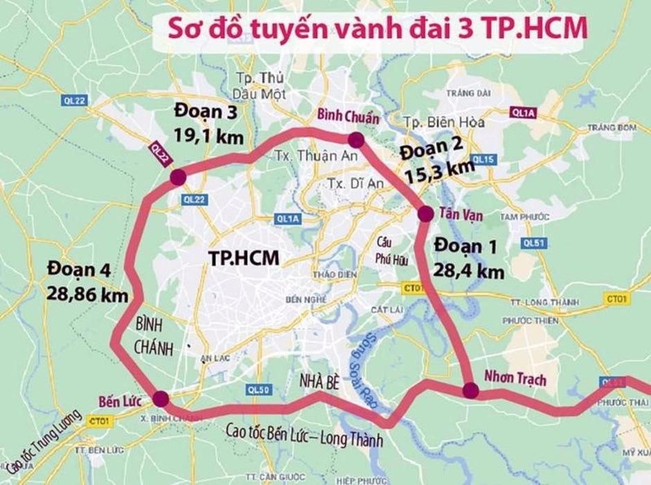 Vành đai 3 đoạn qua Củ Chi, Hóc Môn, Bình Chánh (Tp.HCM) dự kiến thông xe kỹ thuật trước ngày 30/4/2026